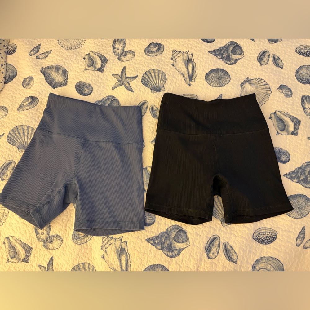 Blue and Black Biker Shorts